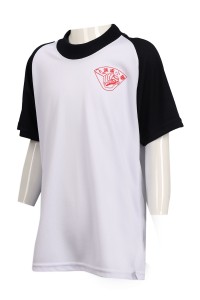 KD052 設計撞色袖童裝T恤 純陽小學 童裝生產商